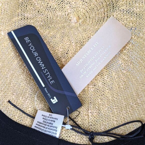 Panama Hat with Faux Suede Band and Adjustable Sweatband - Picture 7 of 12